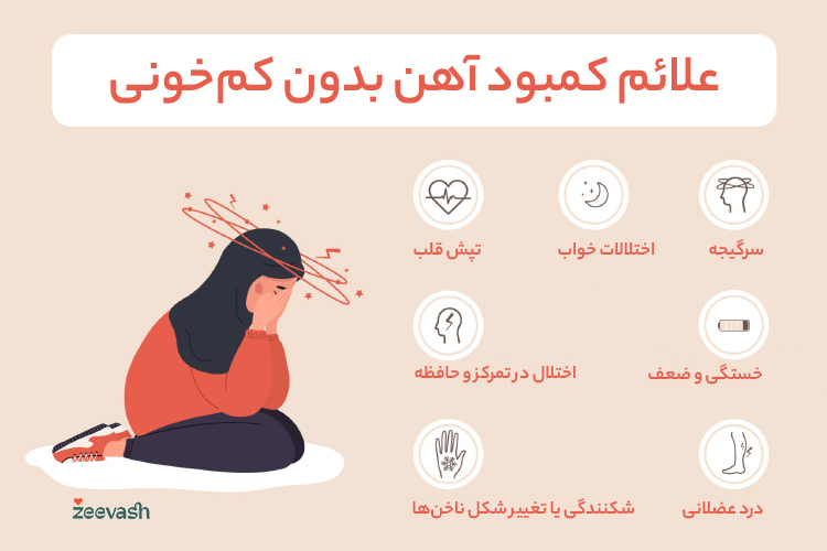 علائم کمبود آهن بدون کم‌خونی